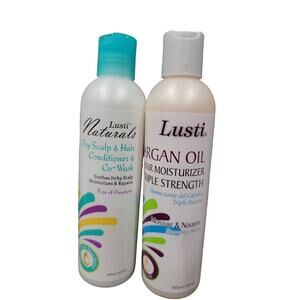 Lusti Set of 2 Hair Co-wash & Argan Oil Hair Moisturizer Curly Hair